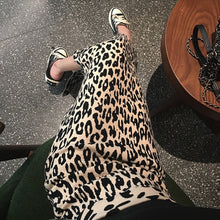 Load image into Gallery viewer, 2019 new autumn and winter long slit hair knit leopard skirt female high waist knit skirt