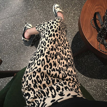 Load image into Gallery viewer, 2019 new autumn and winter long slit hair knit leopard skirt female high waist knit skirt