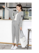 Load image into Gallery viewer, 2019Spring and autumn new fashion knit sweater sports suit women's cardigan thin casual pants two sets of tide