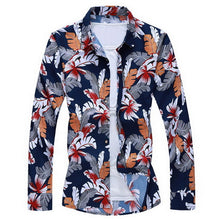 Load image into Gallery viewer, 2020 Autumn Spring Clothes Shirt Men Long Sleeves Big Size M-5XL 6XL 7XL Print Hawaiian Beach Casual Floral Shirt For Man