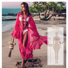 Load image into Gallery viewer, 2020 Bikini Cover-ups Bohemian Printed Long Kimono Cardigan Plus Size Chiffon Tunic Women Beach Wear Swim Suit Cover Up Q912