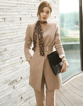 Load image into Gallery viewer, 2020  Business Ladies women two piece outfits  Formal OL style Elegant Skinny Long Blazer Pants Two Pieces Sets