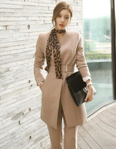 2020  Business Ladies women two piece outfits  Formal OL style Elegant Skinny Long Blazer Pants Two Pieces Sets