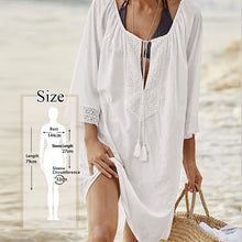 Load image into Gallery viewer, 2020 Cotton Tunics for Beach Women Swimsuit Cover-ups Woman Swimwear Beach Cover up Beachwear Pareo Mini Dress Saida de Praia