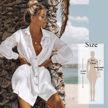 Load image into Gallery viewer, 2020 Cotton Tunics for Beach Women Swimsuit Cover-ups Woman Swimwear Beach Cover up Beachwear Pareo Mini Dress Saida de Praia