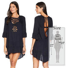 Load image into Gallery viewer, 2020 Cotton Tunics for Beach Women Swimsuit Cover-ups Woman Swimwear Beach Cover up Beachwear Pareo Mini Dress Saida de Praia