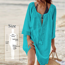 Load image into Gallery viewer, 2020 Cotton Tunics for Beach Women Swimsuit Cover-ups Woman Swimwear Beach Cover up Beachwear Pareo Mini Dress Saida de Praia