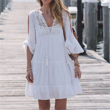 Load image into Gallery viewer, 2020 Cotton Tunics for Beach Women Swimsuit Cover-ups Woman Swimwear Beach Cover up Beachwear Pareo Mini Dress Saida de Praia