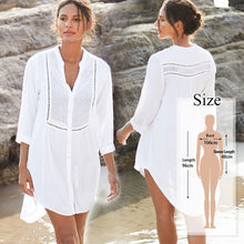 Load image into Gallery viewer, 2020 Cotton Tunics for Beach Women Swimsuit Cover-ups Woman Swimwear Beach Cover up Beachwear Pareo Mini Dress Saida de Praia