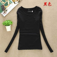 Load image into Gallery viewer, 2020 Fashion Spring Autumn Woman's Casual T-shirt Basic Tops O-Neck Long Sleeve T Shirt Plus Size Blusas roupas femininas W00271