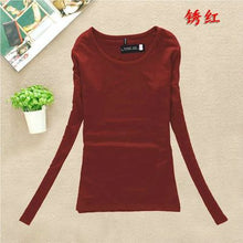 Load image into Gallery viewer, 2020 Fashion Spring Autumn Woman's Casual T-shirt Basic Tops O-Neck Long Sleeve T Shirt Plus Size Blusas roupas femininas W00271