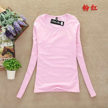 Load image into Gallery viewer, 2020 Fashion Spring Autumn Woman's Casual T-shirt Basic Tops O-Neck Long Sleeve T Shirt Plus Size Blusas roupas femininas W00271