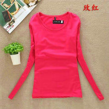 Load image into Gallery viewer, 2020 Fashion Spring Autumn Woman's Casual T-shirt Basic Tops O-Neck Long Sleeve T Shirt Plus Size Blusas roupas femininas W00271