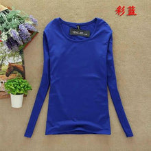 Load image into Gallery viewer, 2020 Fashion Spring Autumn Woman's Casual T-shirt Basic Tops O-Neck Long Sleeve T Shirt Plus Size Blusas roupas femininas W00271