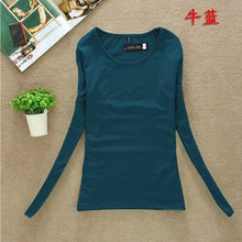 Load image into Gallery viewer, 2020 Fashion Spring Autumn Woman's Casual T-shirt Basic Tops O-Neck Long Sleeve T Shirt Plus Size Blusas roupas femininas W00271