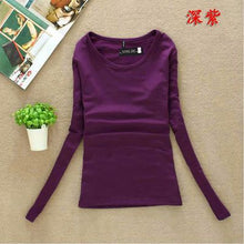 Load image into Gallery viewer, 2020 Fashion Spring Autumn Woman's Casual T-shirt Basic Tops O-Neck Long Sleeve T Shirt Plus Size Blusas roupas femininas W00271
