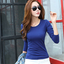 Load image into Gallery viewer, 2020 Fashion Spring Autumn Woman's Casual T-shirt Basic Tops O-Neck Long Sleeve T Shirt Plus Size Blusas roupas femininas W00271