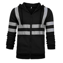 Load image into Gallery viewer, 2020 Fleece Reflective Hoodies Men Winter Zipper Sweatshirts Hoodie Men Hoody Sweatshirts Male Black Hoodies For Men Workwear