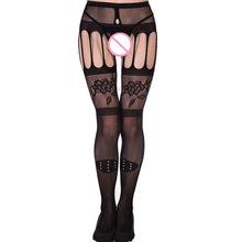 Load image into Gallery viewer, 2020 Hollow Out Tights Lace Sexy Stockings Female Thigh High Fishnet Embroidery Transparent Pantyhose Women Black Lace Lingerie