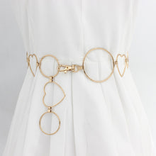 Load image into Gallery viewer, 2020 New Arrival Silver Ring Chain Belt Fashion Elegant Gold Metal Female Round Alloy Women Circle Waist Dress Belts