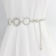 Load image into Gallery viewer, 2020 New Arrival Silver Ring Chain Belt Fashion Elegant Gold Metal Female Round Alloy Women Circle Waist Dress Belts