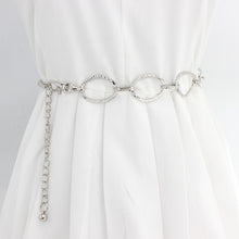 Load image into Gallery viewer, 2020 New Arrival Silver Ring Chain Belt Fashion Elegant Gold Metal Female Round Alloy Women Circle Waist Dress Belts
