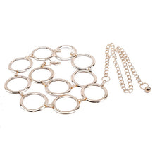 Load image into Gallery viewer, 2020 New Arrival Silver Ring Chain Belt Fashion Elegant Gold Metal Female Round Alloy Women Circle Waist Dress Belts