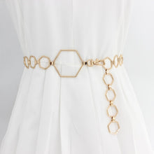 Load image into Gallery viewer, 2020 New Arrival Silver Ring Chain Belt Fashion Elegant Gold Metal Female Round Alloy Women Circle Waist Dress Belts