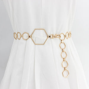 2020 New Arrival Silver Ring Chain Belt Fashion Elegant Gold Metal Female Round Alloy Women Circle Waist Dress Belts