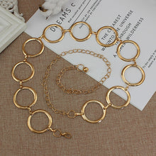 Load image into Gallery viewer, 2020 New Arrival Silver Ring Chain Belt Fashion Elegant Gold Metal Female Round Alloy Women Circle Waist Dress Belts