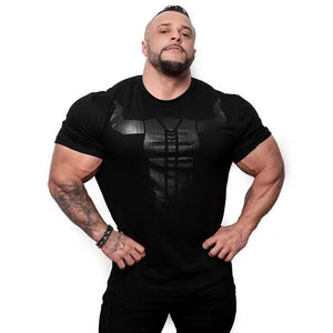 2020 New Mens Gyms Fitness Bodybuilding Skinny T-shirt Summer Casual Fashion Print Male Cotton Tee shirt Tops Crossfit Clothing