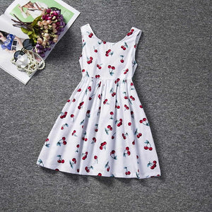 2020 New Vest Girls Clothing Summer Princess Dress Toddler Girls V-Backless Cherry tutu Ball Gown Kids Party Children Clothes