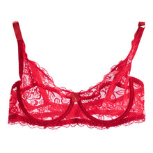 Load image into Gallery viewer, 2020 Sexy Women Lace Gauze Bra Push Up 3/4 Cup Hook-and- Eye Breathable Ultra-thin Bra Lingerie Underwear Ropa Interior
