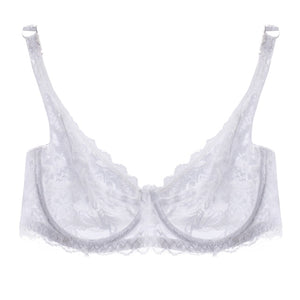 2020 Sexy Women Lace Gauze Bra Push Up 3/4 Cup Hook-and- Eye Breathable Ultra-thin Bra Lingerie Underwear Ropa Interior