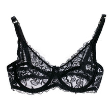 Load image into Gallery viewer, 2020 Sexy Women Lace Gauze Bra Push Up 3/4 Cup Hook-and- Eye Breathable Ultra-thin Bra Lingerie Underwear Ropa Interior