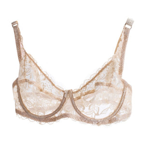 2020 Sexy Women Lace Gauze Bra Push Up 3/4 Cup Hook-and- Eye Breathable Ultra-thin Bra Lingerie Underwear Ropa Interior