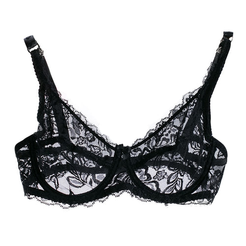 2020 Sexy Women Lace Gauze Bra Push Up 3/4 Cup Hook-and- Eye Breathable Ultra-thin Bra Lingerie Underwear Ropa Interior
