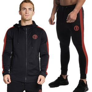 2020 Spring New Men Hoodies Pants 2Pcs/Sets Sweatshirt Sweatpants Male Gyms Fitness Tops Trousers Joggers Sportswear Tracksuits