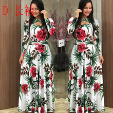 Load image into Gallery viewer, 2020 Summer Long Dress Floral Flower Print Boho Beach Short Sleeve Tunic Elegant Party Dress Vestidos De Festa Sundress 4XL 5XL