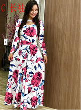 Load image into Gallery viewer, 2020 Summer Long Dress Floral Flower Print Boho Beach Short Sleeve Tunic Elegant Party Dress Vestidos De Festa Sundress 4XL 5XL