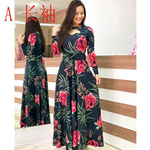 Load image into Gallery viewer, 2020 Summer Long Dress Floral Flower Print Boho Beach Short Sleeve Tunic Elegant Party Dress Vestidos De Festa Sundress 4XL 5XL