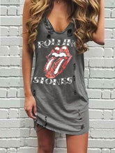 Load image into Gallery viewer, 2020 Summer Skull Print Casual Women Dress Punk Sleeveless Hole High Stree Female Mujer Femme Vestidos Plus Size 5XL