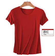 Load image into Gallery viewer, 2020 Summer T Shirt Women 100% Cotton Short Sleeves Tee Shirt High Elasticity Breathable Top Female Tshirt camiseta feminina D96