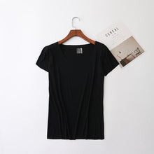 Load image into Gallery viewer, 2020 Summer T Shirt Women 100% Cotton Short Sleeves Tee Shirt High Elasticity Breathable Top Female Tshirt camiseta feminina D96