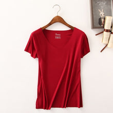 Load image into Gallery viewer, 2020 Summer T Shirt Women 100% Cotton Short Sleeves Tee Shirt High Elasticity Breathable Top Female Tshirt camiseta feminina D96