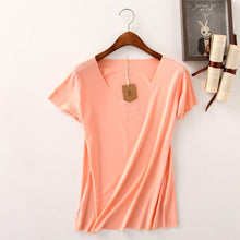 Load image into Gallery viewer, 2020 Summer T Shirt Women 100% Cotton Short Sleeves Tee Shirt High Elasticity Breathable Top Female Tshirt camiseta feminina D96