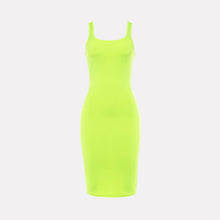 Load image into Gallery viewer, 2020 Summer Women Black Dresses Autumn Neon Green Sexy Bodycon Spaghetti Strap Midi Long Party Club Tank Dress For Women Female