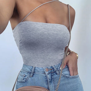 2020 Summer Women Sexy Bodysuit Spring Fashion Casual Bodycon Solid Strapless Knitted Bodysuits Body Tops For Women Female