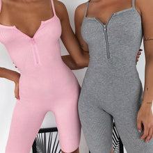 Load image into Gallery viewer, 2020 Summer Women Sexy Jumpsuit Streetwear Sleeveless Skinny Bodycon Solid Knitted Sport Jumpsuits Romper Playsuit For Women