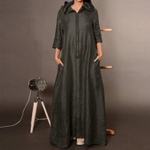 Load image into Gallery viewer, 2020 ZANZEA Autumn Hooded Dress Women's Sundress Plus Size Punk Casual Zipper Long Vestidos Female Long Sleeve Tunic Robe Femme